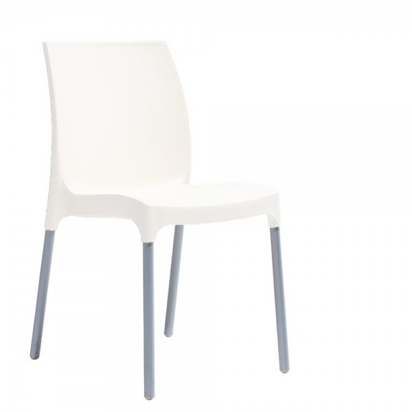 Norman Καρέκλα 42x58x84(45)cm Polypropylene-Αλουμίνιο Λευκό 386-1336