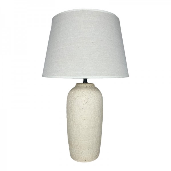 Επιτραπέζιο φωτιστικό Barout Inart Ε27 κεραμικό σε μπεζ απόχρωση Φ40x62εκ