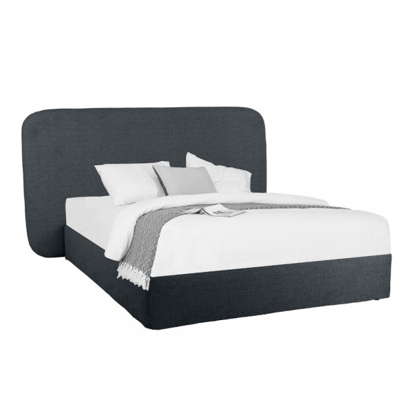 OVAL ΚΡΕΒΑΤΙ ΧΩΡΙΣ ΑΠΟΘΗΚ. ΧΩΡΟ (ΓΙΑ ΣΤΡΩΜΑ 160x200cm) ΑΝΘΡΑΚΙ 221x209x122