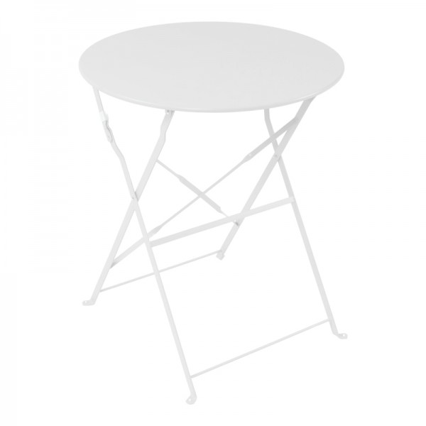 Τραπεζι Bistro pakoworld μεταλλικό αναδιπλούμενο σε λευκή απόχρωση Φ60x71εκ