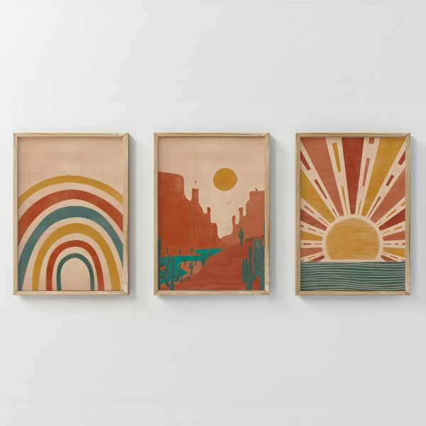 Πίνακας Jecko pakoworld τρίπτυχος με ψηφιακή εκτύπωση και πλαίσιο 33x1.5x48εκ