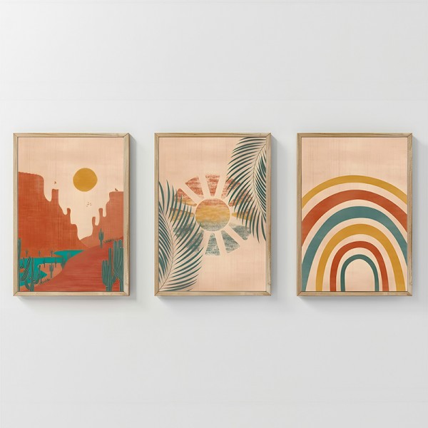 Πίνακας Delea pakoworld τρίπτυχος με ψηφιακή εκτύπωση και πλαίσιο 33x1.5x48εκ