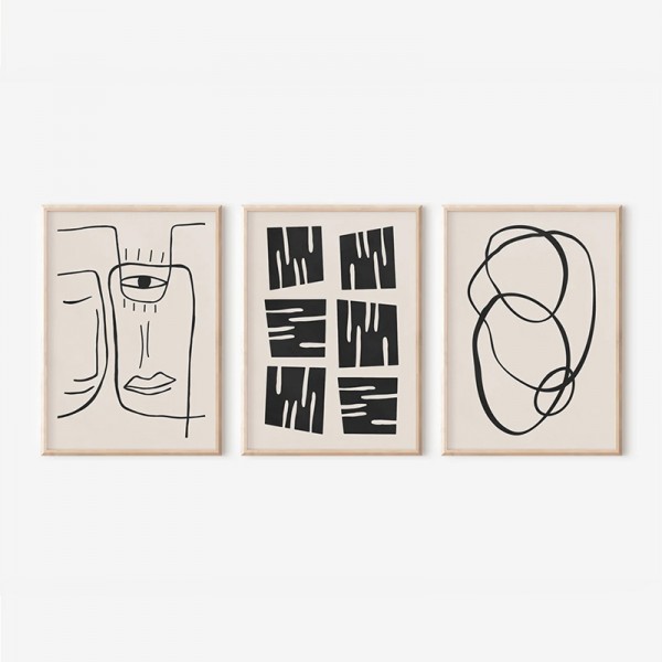 Πίνακας Lumora pakoworld τρίπτυχος με ψηφιακή εκτύπωση και πλαίσιο 33x1.5x48εκ