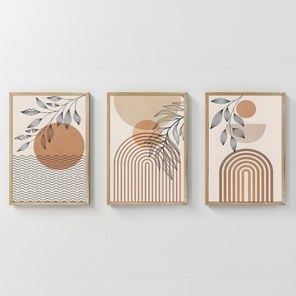 Πίνακας Zephra pakoworld τρίπτυχος με ψηφιακή εκτύπωση και πλαίσιο 33x1.5x48εκ