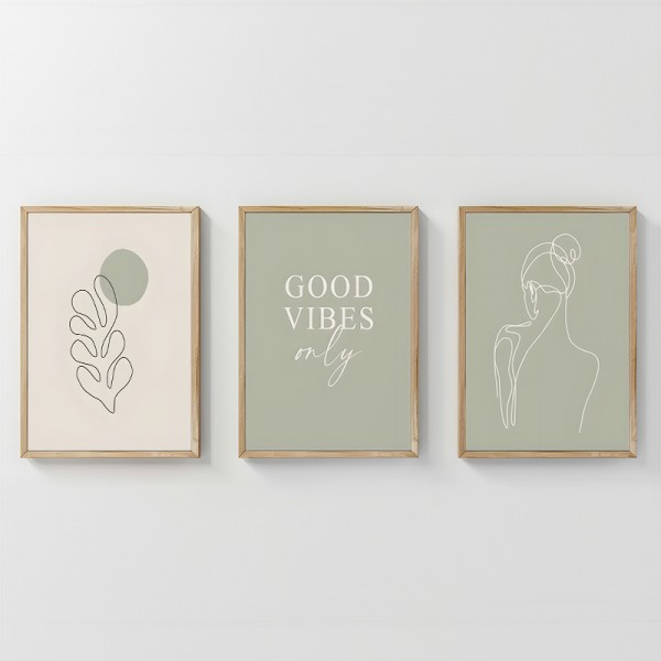 Πίνακας Veyra pakoworld τρίπτυχος με ψηφιακή εκτύπωση και πλαίσιο 33x1.5x48εκ