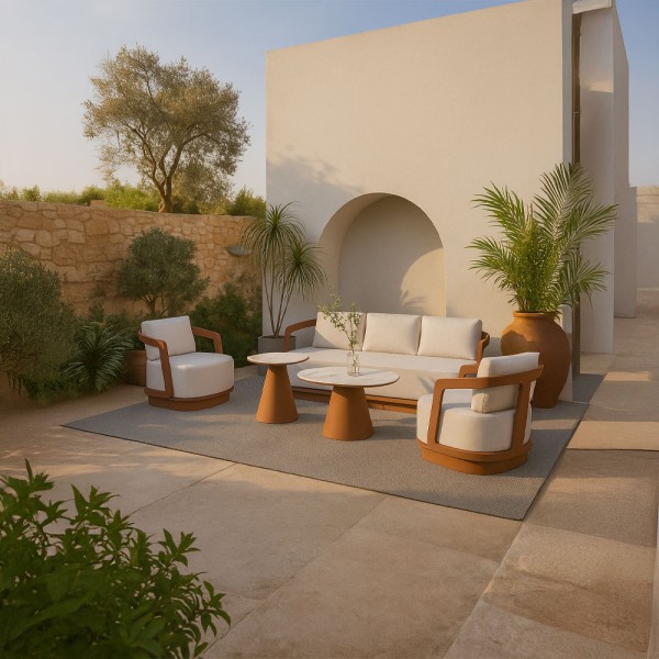 TORRE ΣΑΛΟΝΙ SET 1+2+2 TERRACOTTA 198x81x66cm