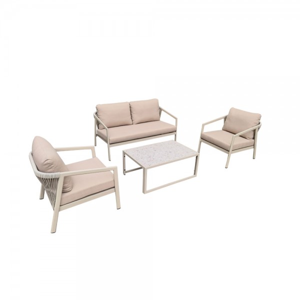 MARE ΣΑΛΟΝΙ SET 1+2+1 OFF WHITE 49-0012