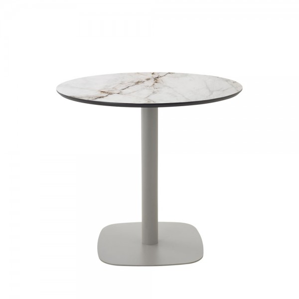 UNO ΤΡΑΠΕΖΙ BEIGE ΜΕ ΟΨΗ ΜΑΡΜΑΡΟΥ ΓΚΡΙ 80x80x74cm