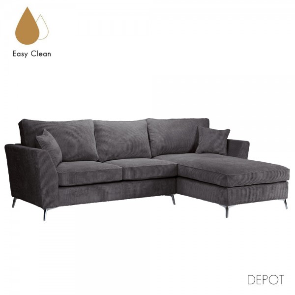 BOEL ΚΑΝΑΠΕΣ ΓΩΝΙΑ ΔΕΞΙΑ ΓΚΡΙ LINCOLN 90 280x170x92cm