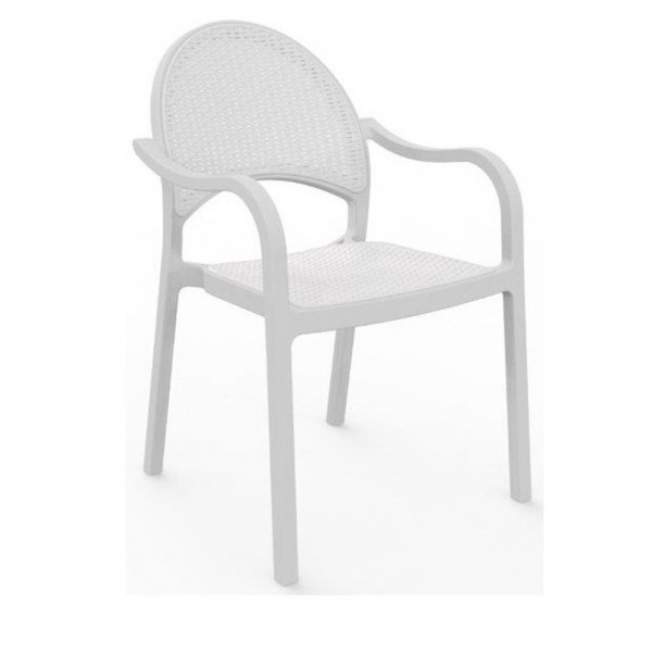 Tropic Πολυθρόνα 58x63x89cm Polypropylene Λευκό 752-2133