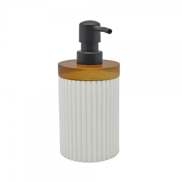 DISPENSER ΠΟΛΥΕΣΤΕΡΙΚΟ ΑΣΠΡΟ ΜΕ ΞΥΛΟ ΑΚΑΚΙΑΣ 7,9x7,9x17,5εκ. 829521