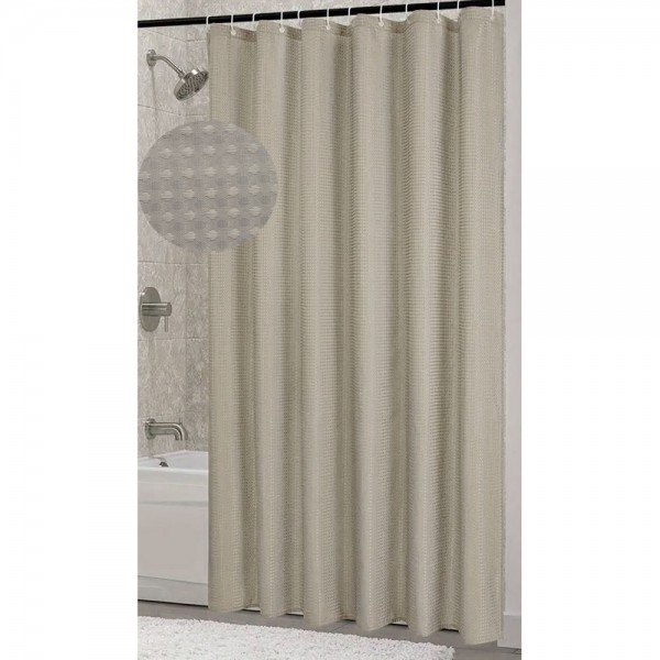 ΚΟΥΡΤΙΝΑ ΠΟΛΥΕΣΤΕΡΙΚΗ 180x180εκ 115gsm ΜΕ 12 ΚΡΙΚΟΥΣ ΣΕ ΜΠΕΖ ΧΡΩΜΑ 835157
