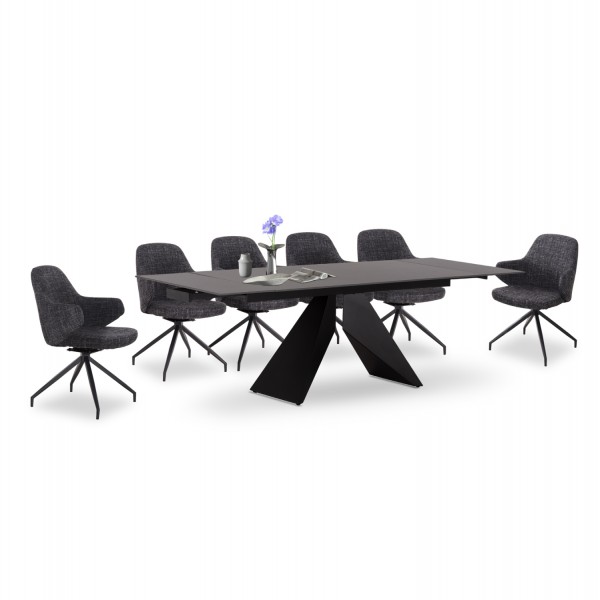 ΣΕΤ ΤΡΑΠΕΖΑΡΙΑΣ 7ΤΜΧ DOMINION SM21231 ΚΕΡΑΜΙΚΟ TOP--ΜΑΥΡΟ ΜΕΤΑΛΛΟ