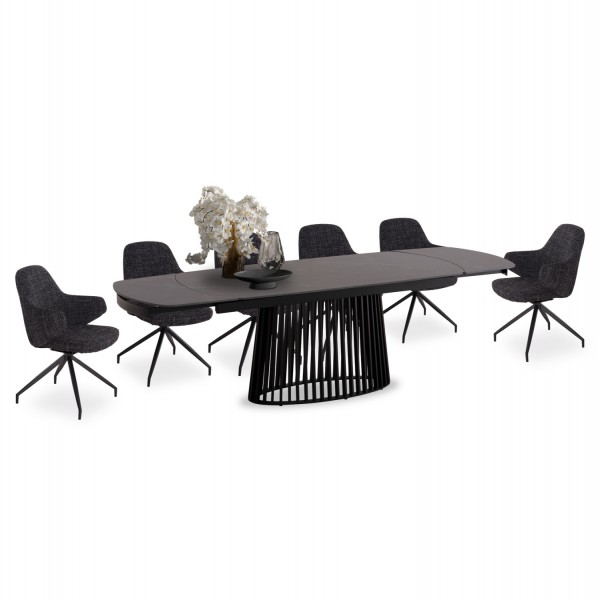 ΣΕΤ ΤΡΑΠΕΖΑΡΙΑΣ 7ΤΜΧ MEMNON SM21238 ΚΕΡΑΜΙΚΟ TOP--ΜΑΥΡΟ ΜΕΤΑΛΛΟ