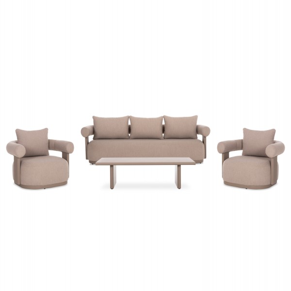 ΣΕΤ ΣΑΛΟΝΙ 4ΤΜΧ DECCARD SM21350.01 ΜΠΕΖ ΑΛΟΥΜΙΝΙΟ-ΜΑΞΙΛΑΡΙΑ