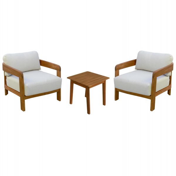 LOUNGE ΣΕΤ SOLARA HM10892 ΤΡΑΠΕΖΑΚΙ & 2 ΠΟΛΥΘΡΟΝΕΣ--ΞΥΛΟ ΑΚΑΚΙΑΣ--ΕΚΡΟΥ ΜΑΞΙΛΑΡΙΑ