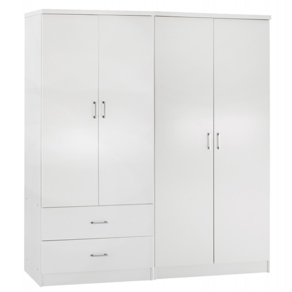 ΝΤΟΥΛΑΠΑ 4-ΦΥΛΛΗ ΜΕ 2 ΣΥΡΤΑΡΙΑ JENNA HM11351.05 ΜΕΛΑΜΙΝΗ ΣΕ ΛΕΥΚΟ 160x43x181Υ