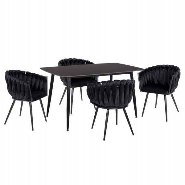 ΣΕΤ ΤΡΑΠΕΖΑΡΙΑΣ 5ΤΜΧ RAVEN HM12116.03 ΚΕΡΑΜΙΚΟ TOP ΜΑΥΡΟ ΜΑΡΜΑΡΟ--ΜΑΥΡΟ ΒΕΛΟΥΔΟ