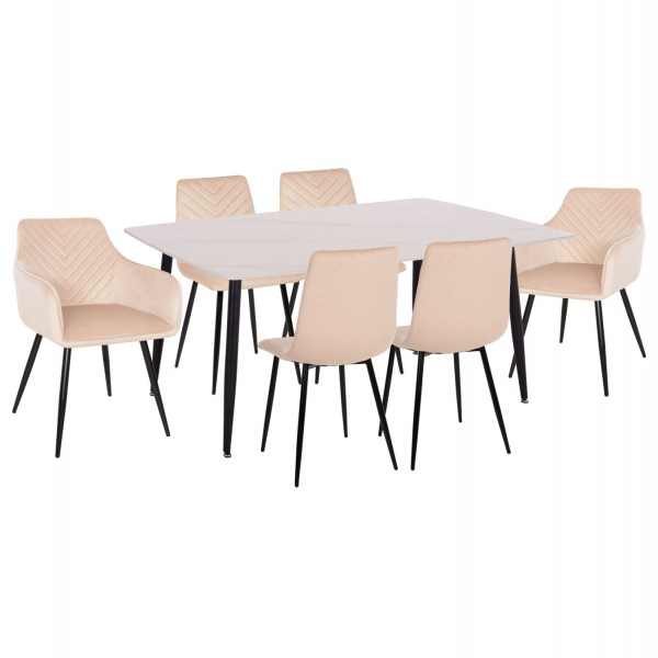 ΣΕΤ ΤΡΑΠΕΖΑΡΙΑΣ 7ΤΜΧ RAVEN HM21070.01 ΚΕΡΑΜΙΚΟ TOP--4 ΚΑΡΕΚΛΕΣ & 2 ΠΟΛΥΘΡΟΝΕΣ ΕΚΡΟΥ