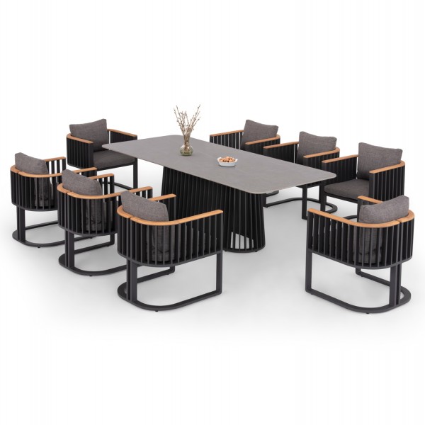 ΣΕΤ ΤΡΑΠΕΖΑΡΙΑΣ ΕΞ.ΧΩΡΟΥ ETERNITY SM21130.01 ΜΕ ΤΡΑΠΕΖΙ & 8 ΠΟΛΥΘΡΟΝΕΣ--ΣΚΟΥΡΟ ΓΚΡΙ