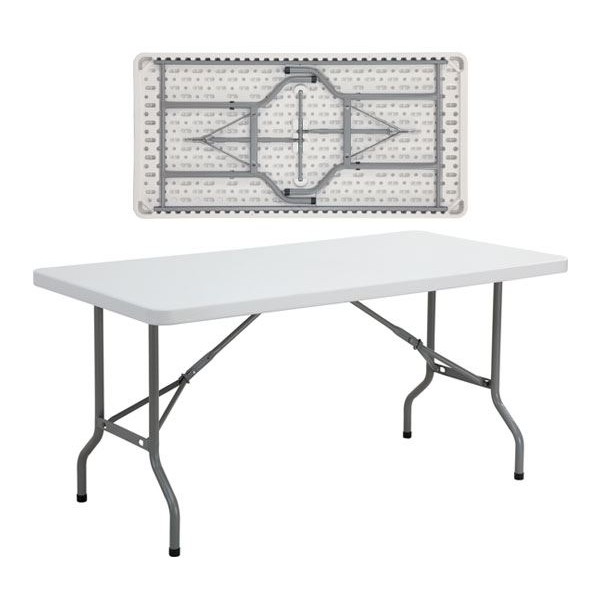 BLOW Τραπέζι Συνεδρίου - Catering Πτυσσόμενο, 152x76x74cm Μέταλλο Βαφή Γκρι, HDPE Άσπρο ΕΟ171