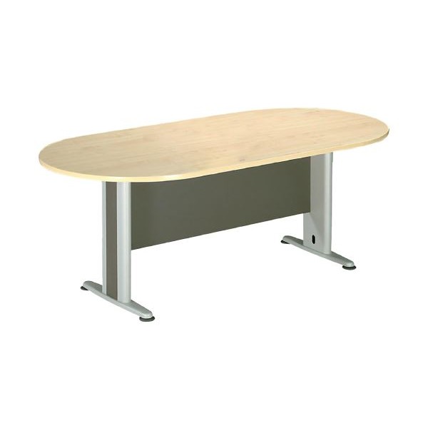 ΣΥΝΕΔΡΙΟΥ Τραπέζι Οβάλ 180x90x75cm Απόχρωση Dark Grey - Beech ΕΟ146