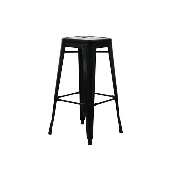 RELIX Σκαμπό Bar Στοιβαζόμενο 43x43 H.76cm, Μέταλλο Βαφή Μαύρο Ε5190,1