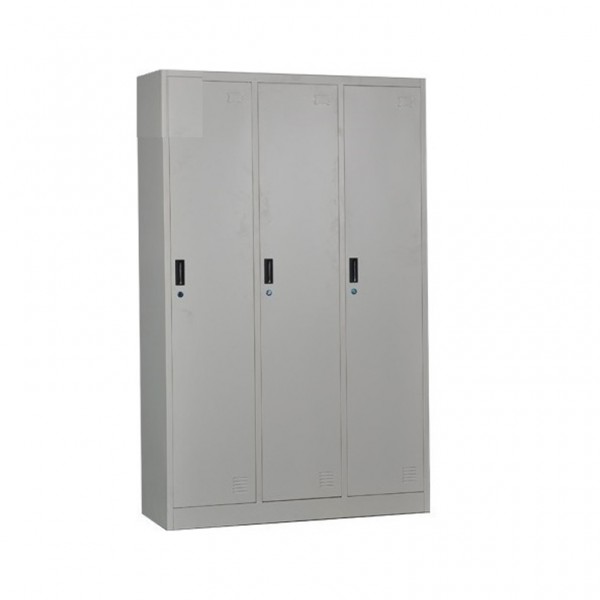 Locker Ντουλάπα 3 θέσεων 115x45x185cm Μεταλλικό/Λευκό Ε6005