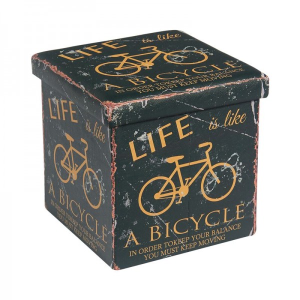 ORION Σκαμπό Αποθηκευτικό - Βοηθητικό, 38x38x38cm PU Deco Bike Ε7044,4