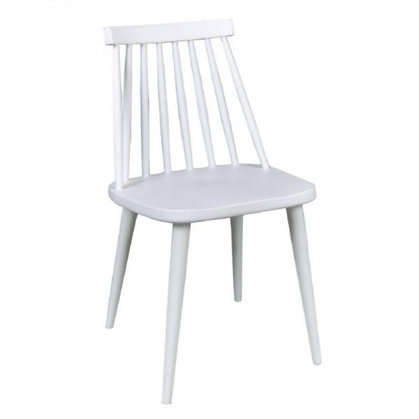 LAVIDA Καρέκλα Τραπεζαρίας Κουζίνας, 43x48x77cm Μέταλλο Βαφή Λευκό PP Άσπρο ΕΜ139,11