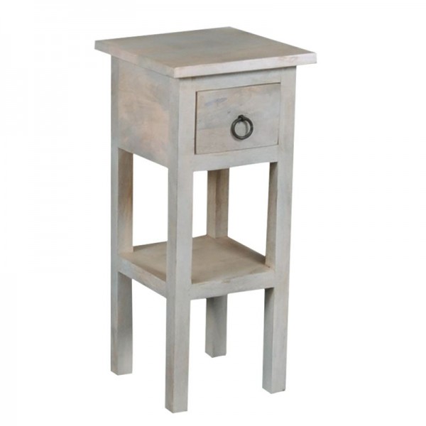 MAISON CLASSIC Έπιπλο Stand 25x25 H.55cm, Ξύλο Mango Antique Άσπρο ΕΙ930,2
