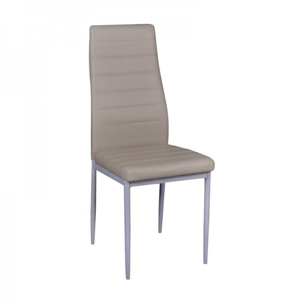 JETTA Καρέκλα Τραπεζαρίας Κουζίνας, 40x50x95cm Μέταλλο Βαφή Γκρι, Pvc Cappuccino (Συσκ.6) ΕΜ966,96