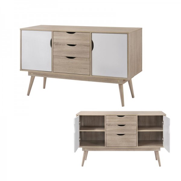 ALIDA Μπουφές 125x45x77CM Sonoma - Άσπρο Ε7345,2