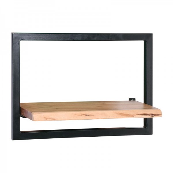 LIZARD Frame Ράφι 50x25x35cm Μέταλλο Βαφή Μαύρο, Ξύλο Ακακία Φυσικό ΕΑ7070,1