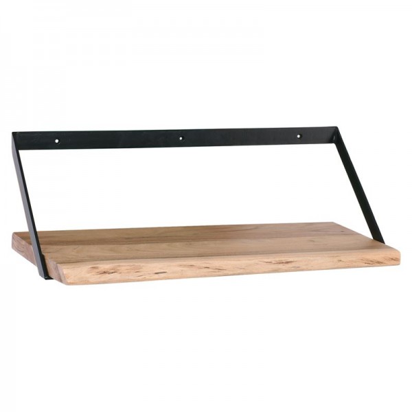 WALL-2  Ράφι Τοίχου Μέταλλο Βαφή Μαύρο, 60x25x20cm Ξύλο Ακακία Φυσικό ΕΑ7072,2