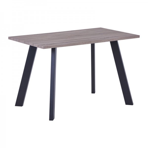 BAXTER Τραπέζι Κουζίνας Τραπεζαρίας, 120x70x75cm Μέταλλο Βαφή Μαύρο, Sonoma Oak ΕΜ820,1