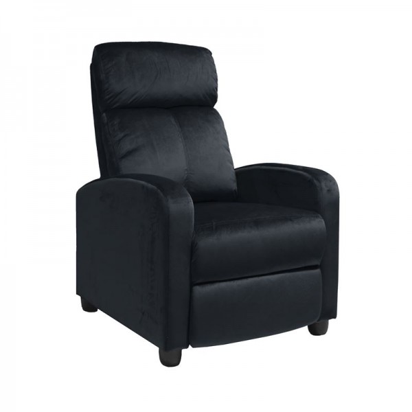 PORTER Πολυθρόνα Relax 68x86x99cm Μαύρο Velure Ε9781,1