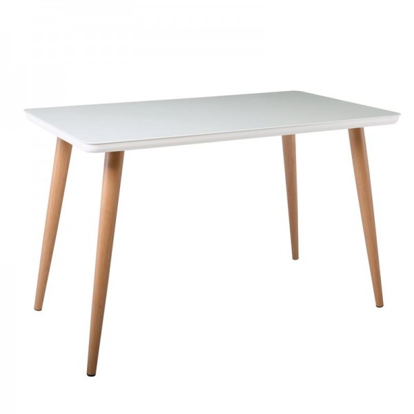 UNION Τραπέζι Τραπεζαρίας Κουζίνας, 120x70x75cm Μέταλλο Βαφή Φυσικό Γυαλί Άσπρο ΕΜ832,2