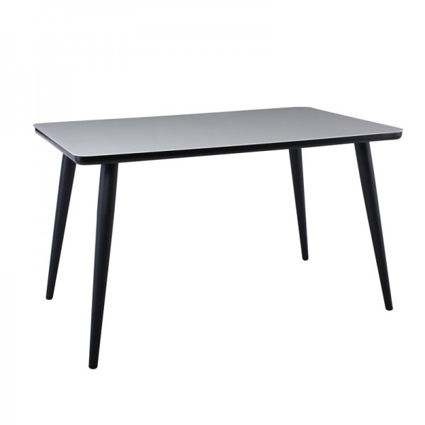 UNION Τραπέζι Τραπεζαρίας Κουζίνας, 130x80x75cm Μέταλλο Βαφή Μαύρο Γυαλί Άσπρο ΕΜ833,1