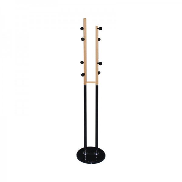 NORDIC DUO Καλόγερος D37x170cmΜέταλλο Βαφή Μαύρο, Φυσικό ΕΜ195,1