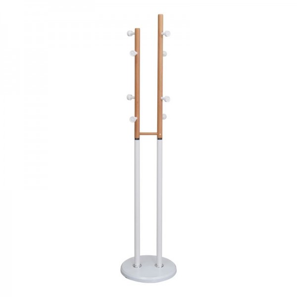 NORDIC DUO Καλόγερος D37x170cm Μέταλλο Βαφή Άσπρο, Φυσικό ΕΜ195,2