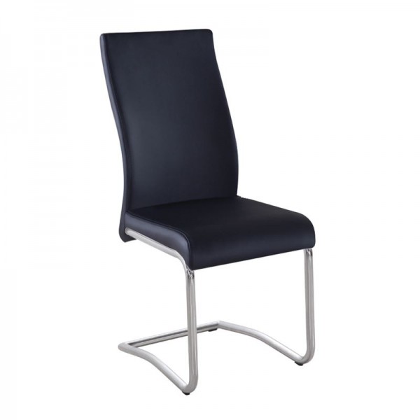 BENSON Καρέκλα Μέταλλο Χρώμιο, 46x52x97cm PVC Μαύρο ΕΜ931,3