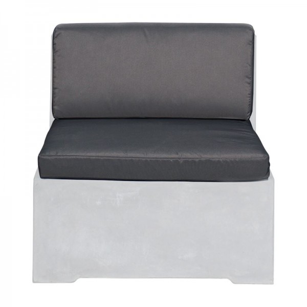 CONCRETE Set Μαξιλάρια Καρέκλας, Καθ:67x66x8 -Πλάτ:67x15/8x30cm Γκρι Ύφασμα Water Repellent - 2 Tεμάχια Ε6200,Μ1