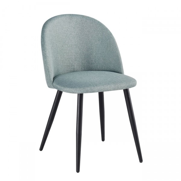 BELLA Καρέκλα Τραπεζαρίας, 50x56x80cm Μέταλλο Βαφή Μαύρο, Ύφασμα Απόχρωση Mixed Green ΕΜ757,20