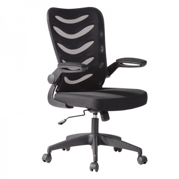 BF2945 Πολυθρόνα Γραφείου 61x61x97/107cm Mesh Μαύρο - Ύφασμα Μαύρο ΕΟ602,1