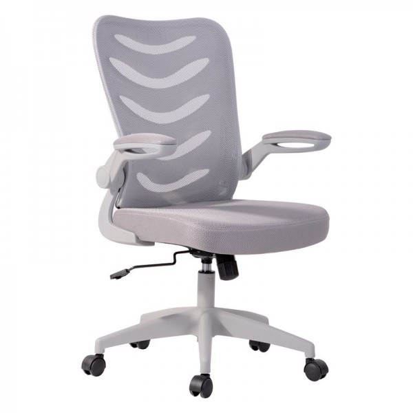 BF2945 Πολυθρόνα Γραφείου 61x61x97/107cm Γκρι Βάση - Mesh - Ύφασμα Γκρι ΕΟ602,2