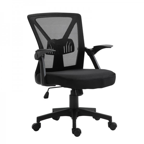 BF2130 Πολυθρόνα Γραφείου 61x57x91/101cm Ανακλινόμενα Μπράτσα - Mesh Μαύρο ΕΟ208,1