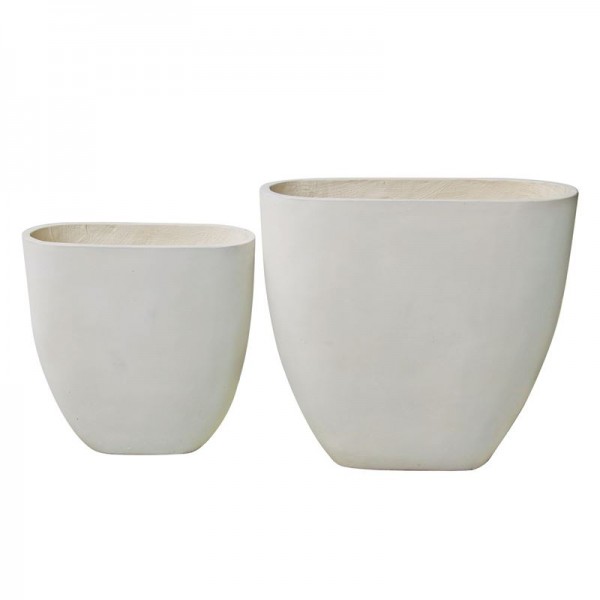 FLOWER POT-14 Set 2 τεμαχίων Απόχρωση Milk White Ε6313,S