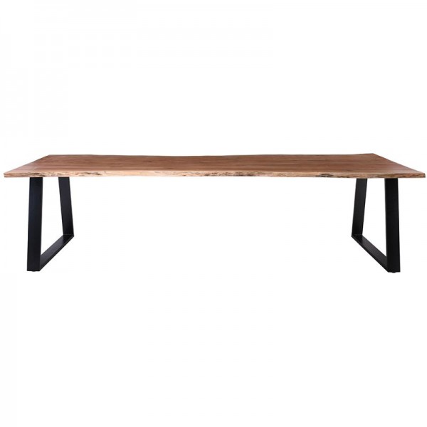 LIZARD-W Τραπέζι Τραπεζαρίας, 300x100x78cm Μέταλλο Βαφή Μαύρο, Ξύλο Ακακία Φυσικό ΕΑ7113,W