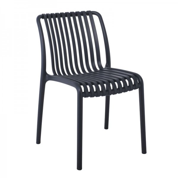 MODA Καρέκλα-Pro Στοιβαζόμενη 48x57x80cm PP - UV Protection, Απόχρωση Ανθρακί Ε3801,2